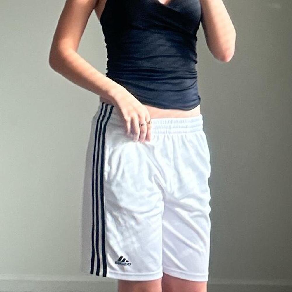 vintage black & white adidas sporty shorts